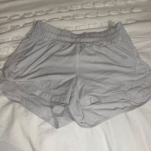 Lululemon Track That High Rise 3” Shorts Size 8, White but tarnished